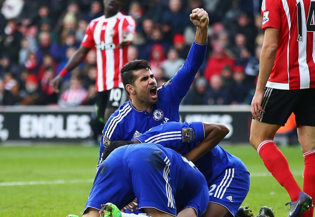 Chelsea celebrate againt Southampton