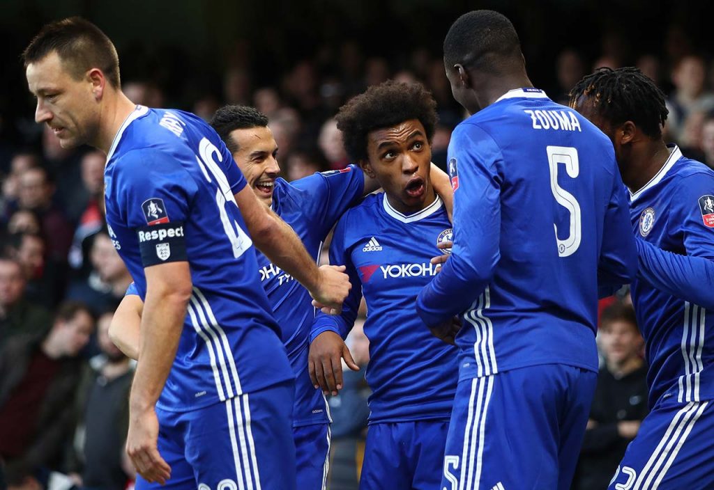 Chelsea players celebrate