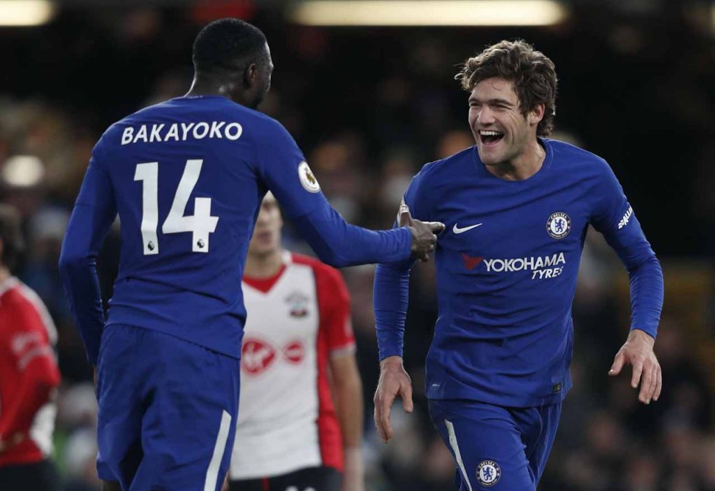 Tiemoue Bakayoko and Marcos Alonso