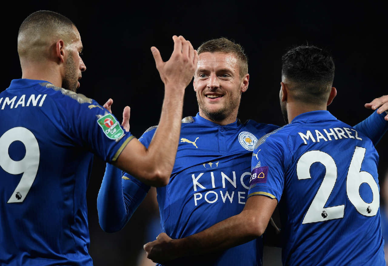 Islam Slimani Jamie Vardy Riyad Mahrez