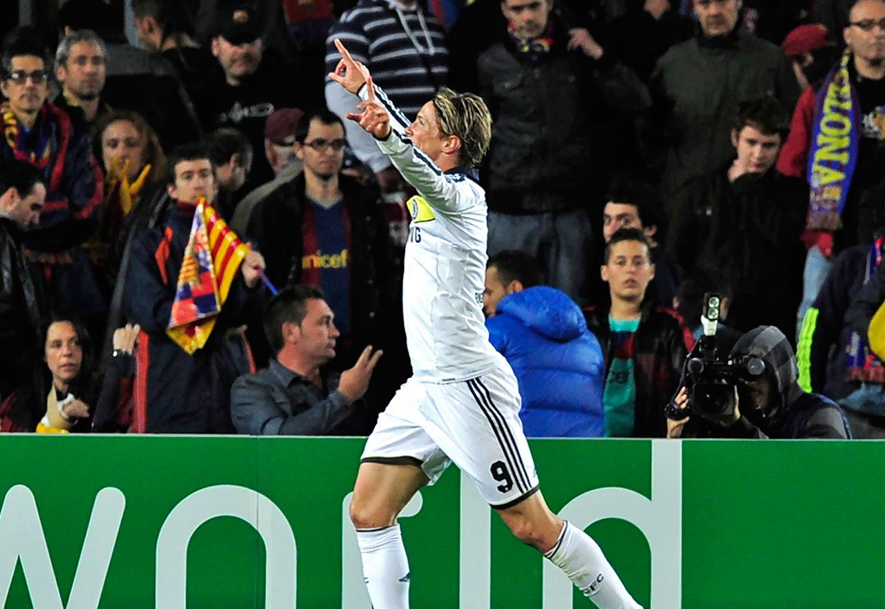 Torres Celebrating Against Barcelona