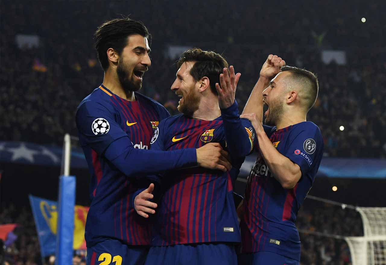 Andre Gomes Lionel Messi Jordi Alba