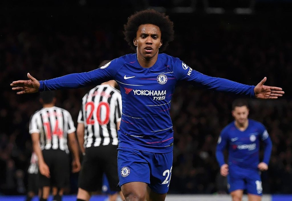Willian scores against Newcastle