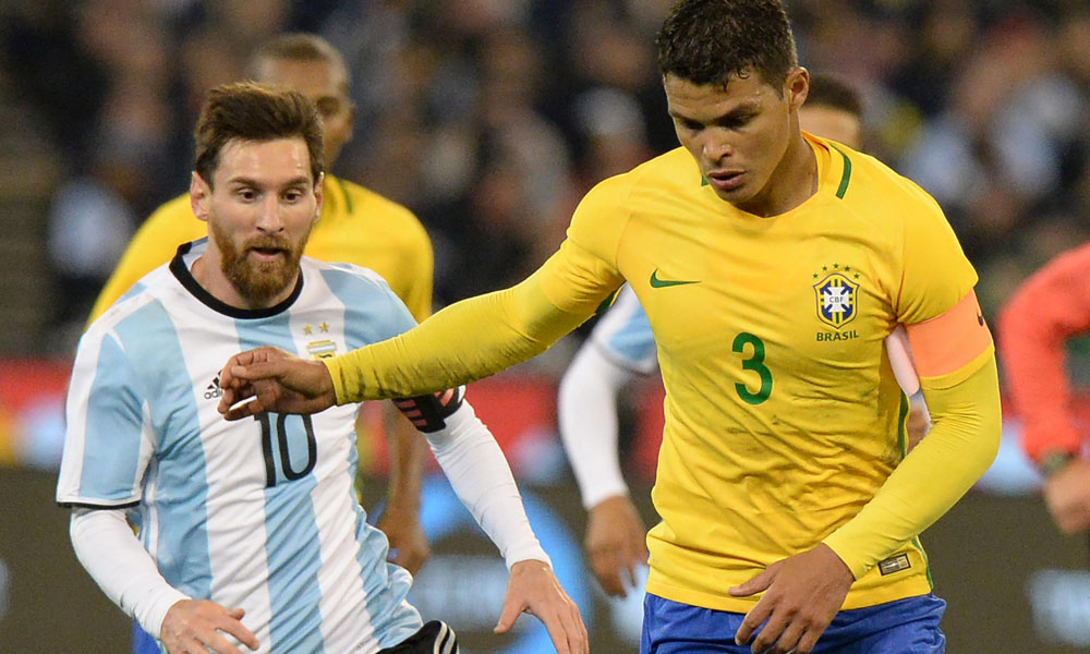 Thiago Silva And Lionel Messi