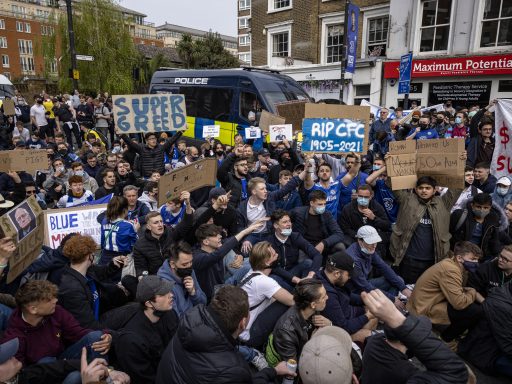 chelsea fans protest stamford bridge