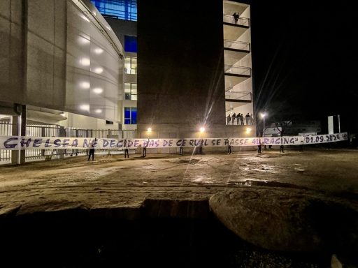 Banner that was banned at Strasbourg at the weekend