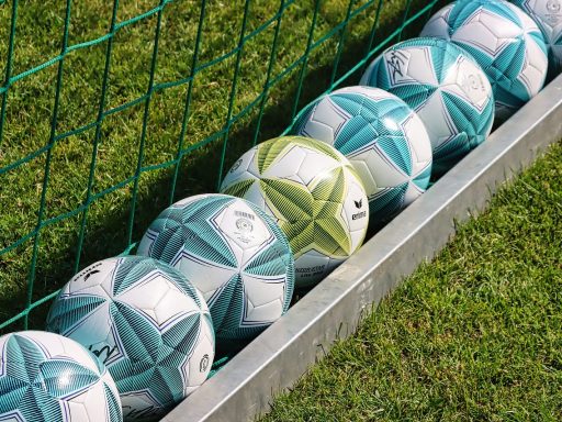Some Erima footballs at a training session.