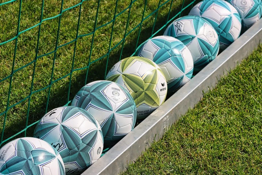Some Erima footballs at a training session.