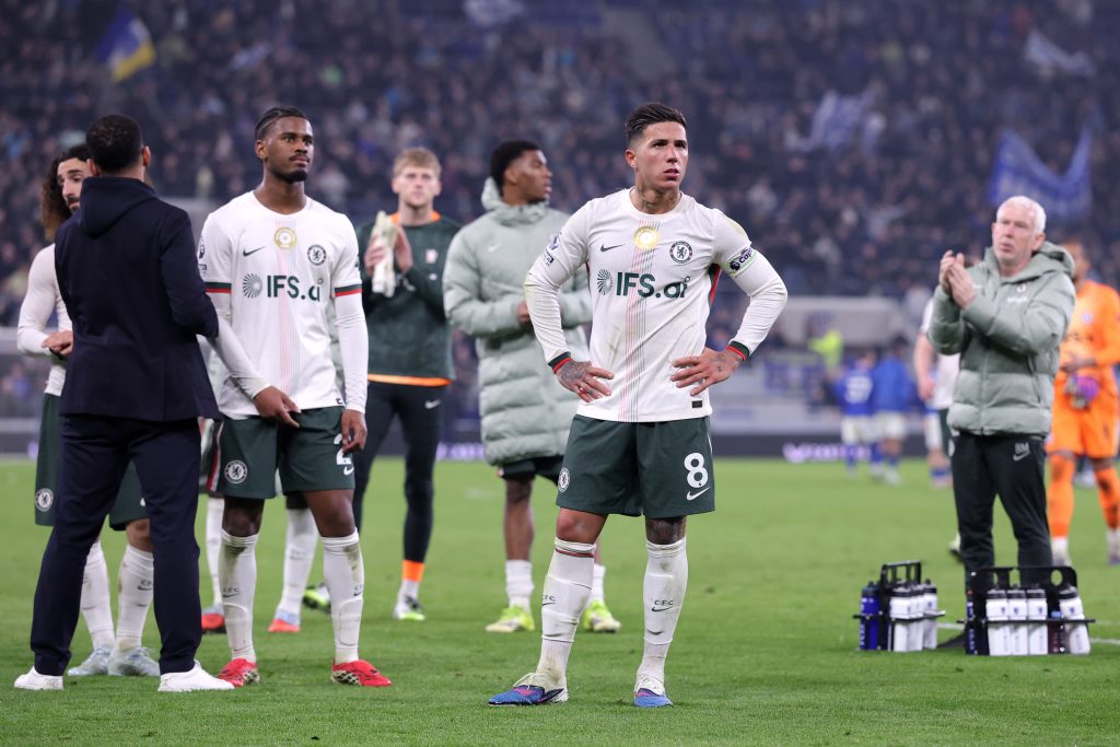 Enzo Fernandez of Chelsea looks dejected