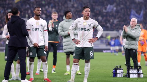 Enzo Fernandez of Chelsea looks dejected