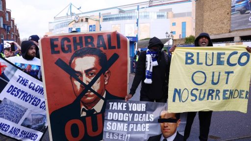 Chelsea fan protests against BlueCo