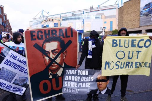 Chelsea fan protests against BlueCo