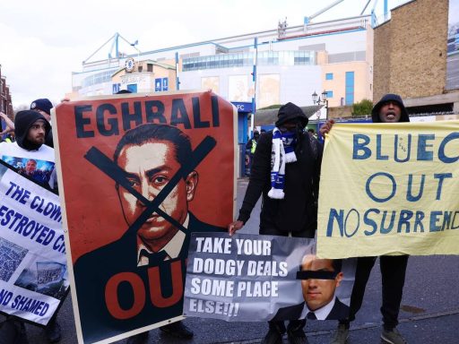 Chelsea fan protests against BlueCo