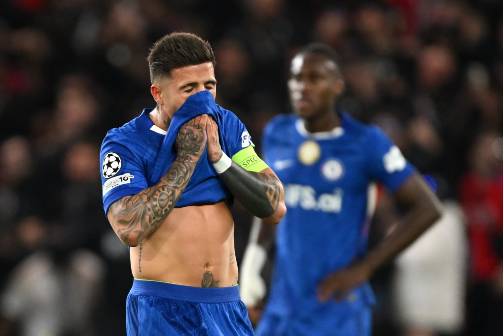 Enzo Fernandez of Chelsea looks dejected