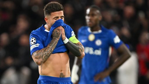 Enzo Fernandez of Chelsea looks dejected