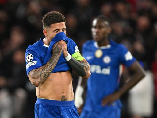 Enzo Fernandez of Chelsea looks dejected