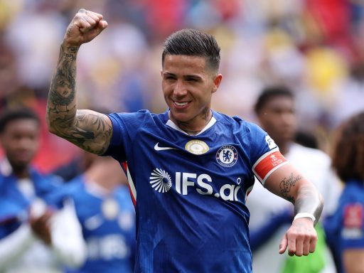 enzo fernandez chelsea v leeds united emirates fa cup semi final ()