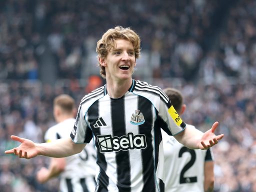 Anthony Gordon of Newcastle United celebrates scoring