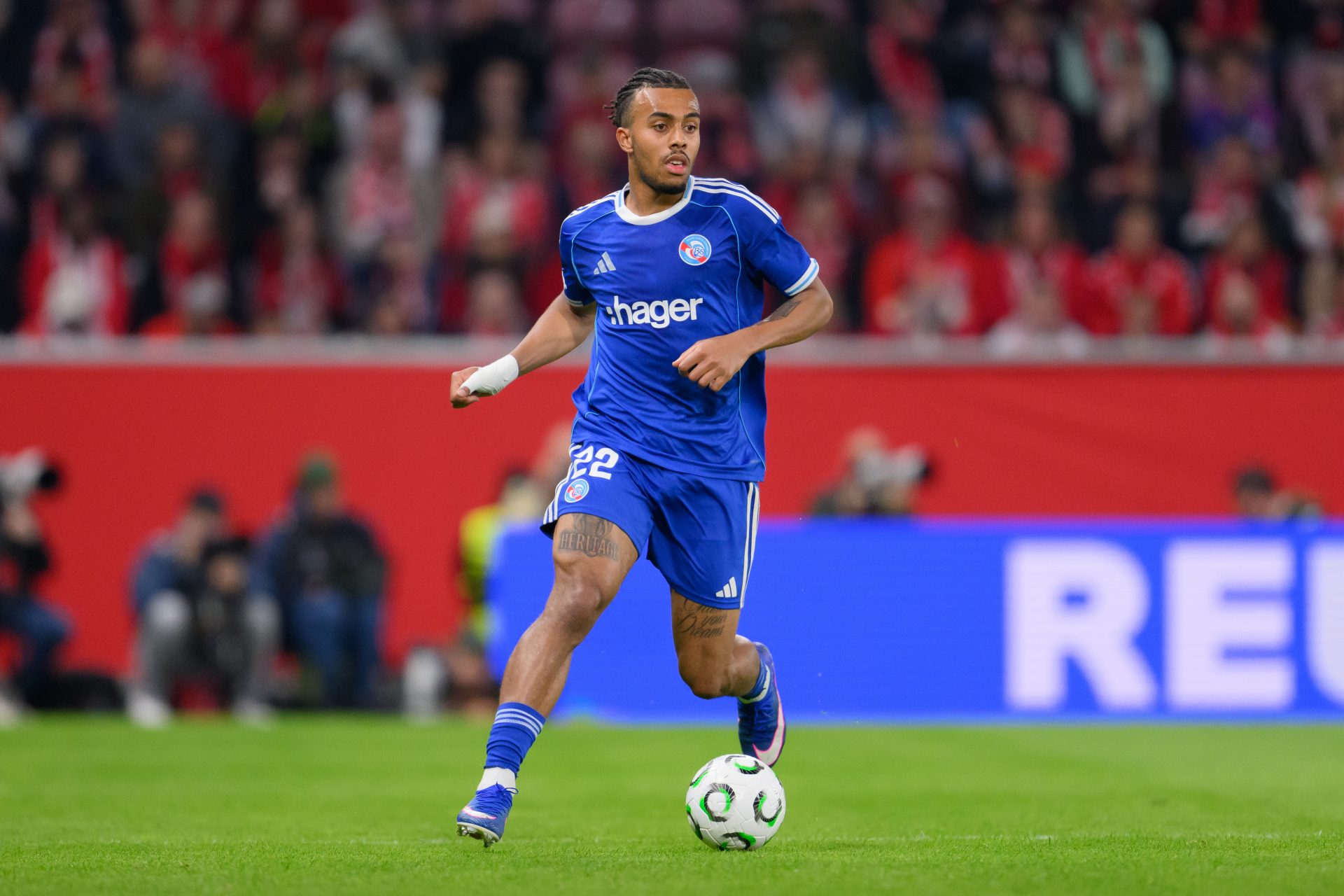 Guela Doue of RC Strasbourg in action