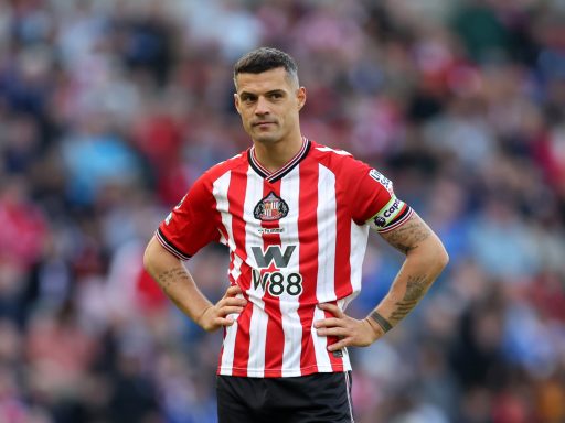 Granit Xhaka of Sunderland reacts during the Premier League match
