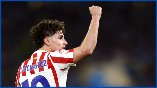 Julian Alvarez playing for Atletico Madrid.