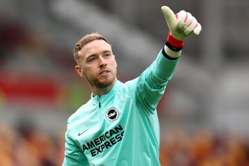 Jason Steele playing for Brighton.