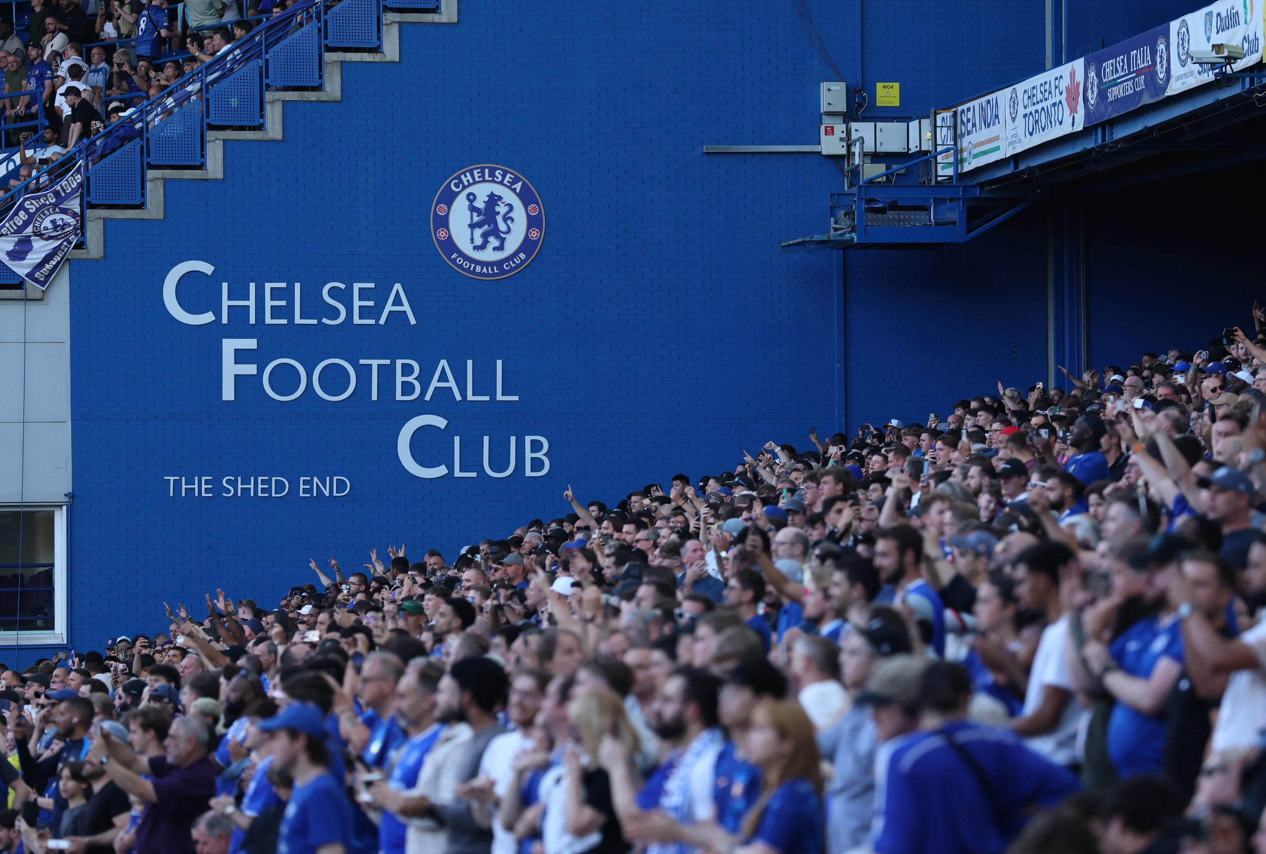 chelsea fans supporters stamford bridge view chelsea fans supporters stamford bridge view