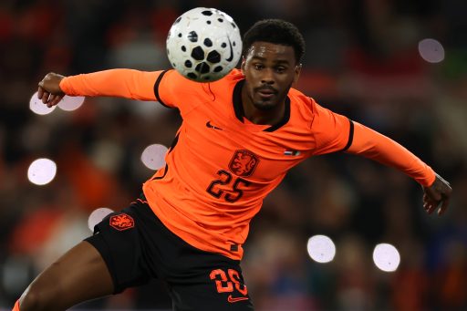 Jorrel Hato playing for the Netherlands.