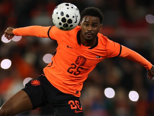 Jorrel Hato playing for the Netherlands.