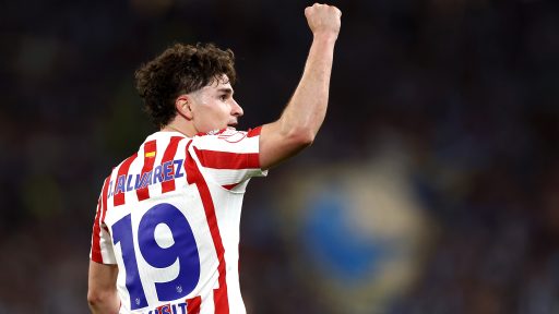 Julian Alvarez playing for Atletico Madrid.