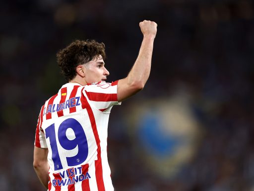 Julian Alvarez playing for Atletico Madrid.