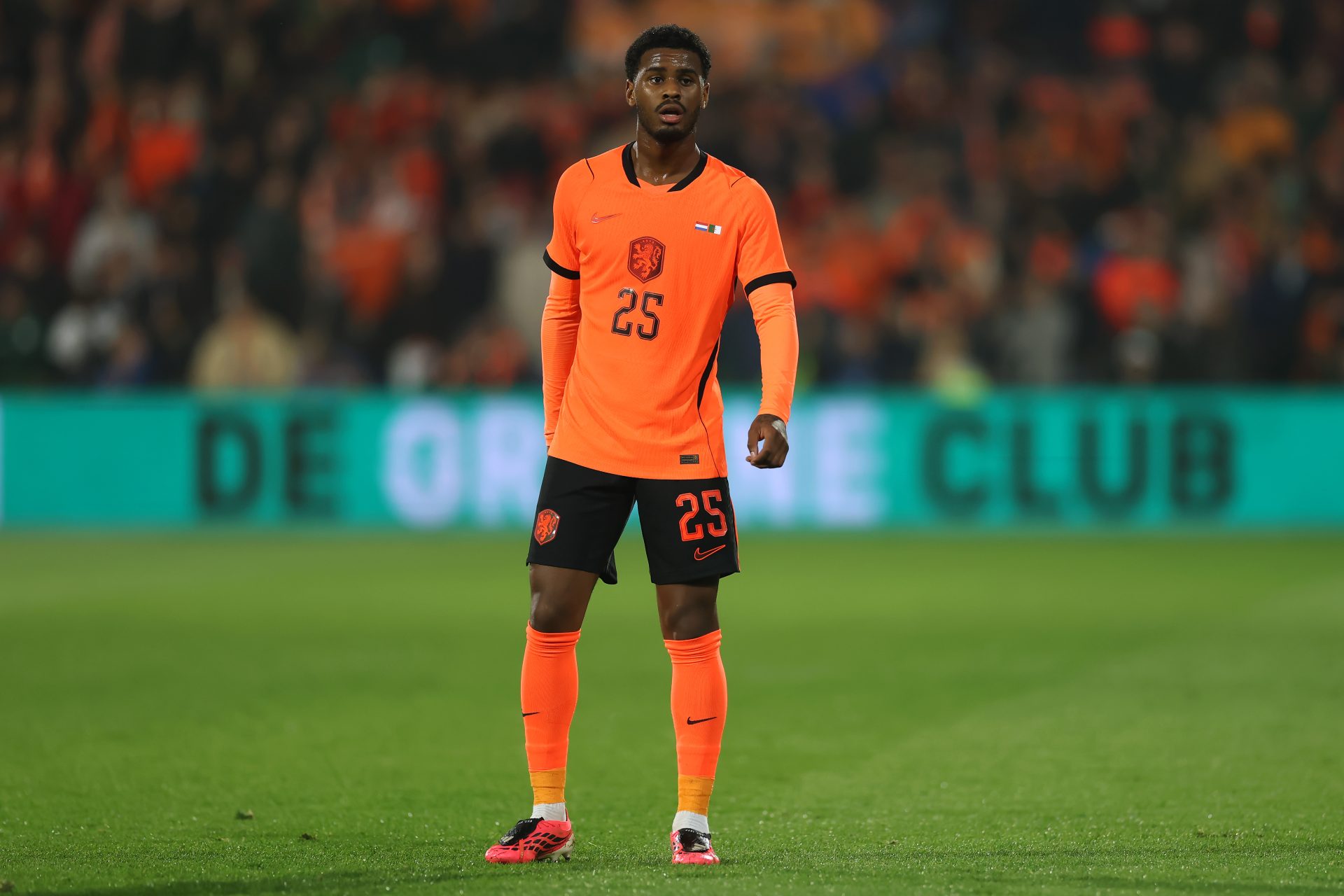 Jorrel Hato playing for the Netherlands.