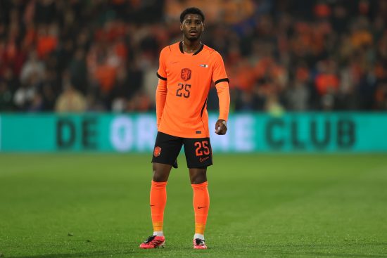Jorrel Hato playing for the Netherlands.
