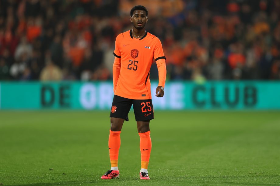 Jorrel Hato playing for the Netherlands.