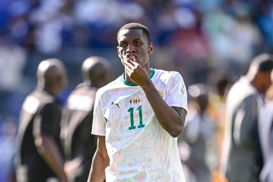Nicolas Jackson of Senegal looks dejected during the FIFA World Cup 2026