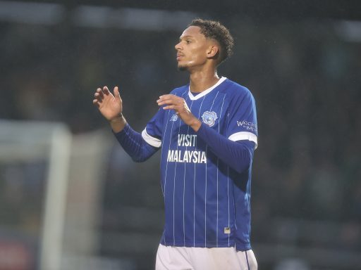 Omari Kellyman playing for Cardiff.
