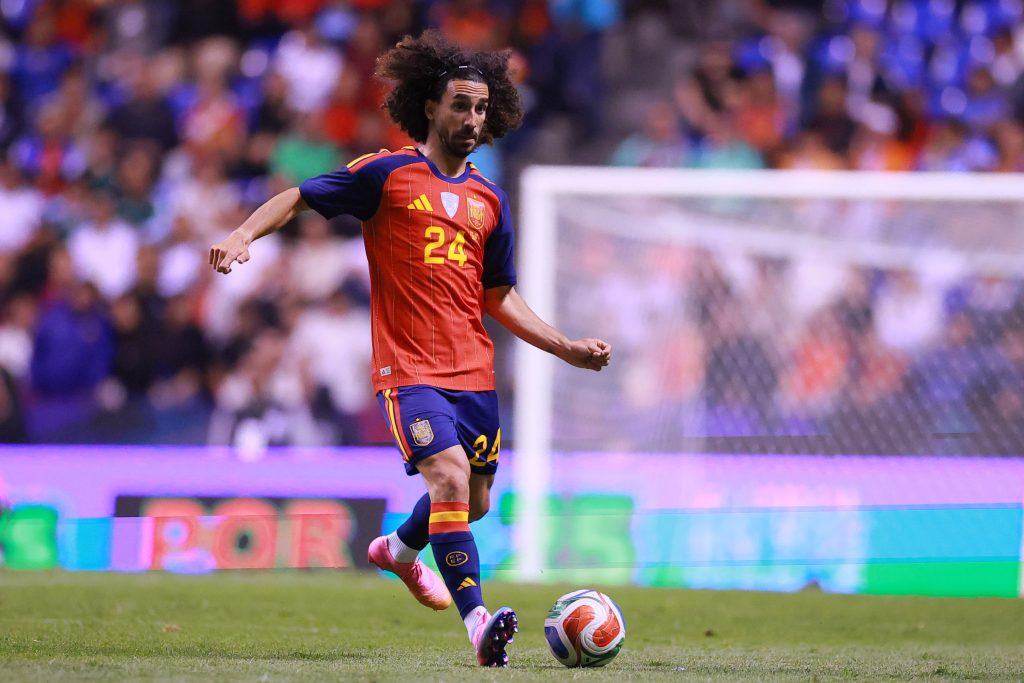 Marc Cucurella playing for Spain.