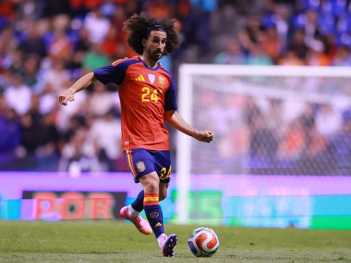 Marc Cucurella playing for Spain.