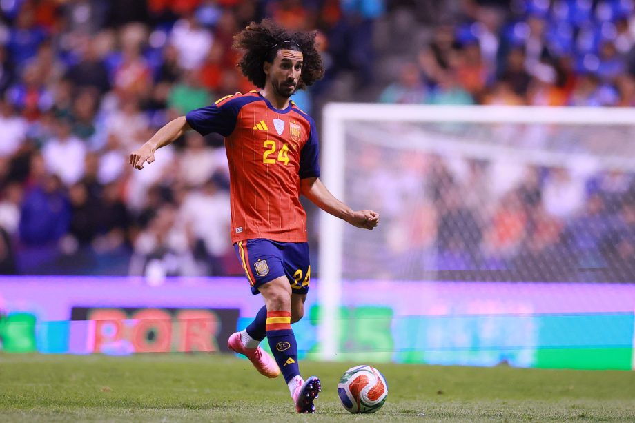 Marc Cucurella playing for Spain.