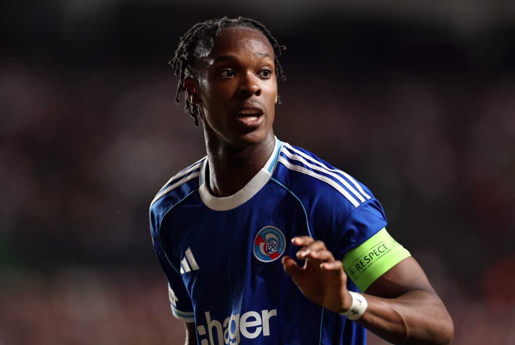 Emmanuel Emegha playing for Strasbourg.