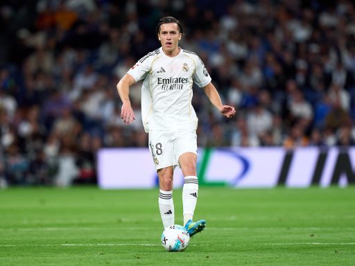 Alvaro Carreras playing for Real Madrid.