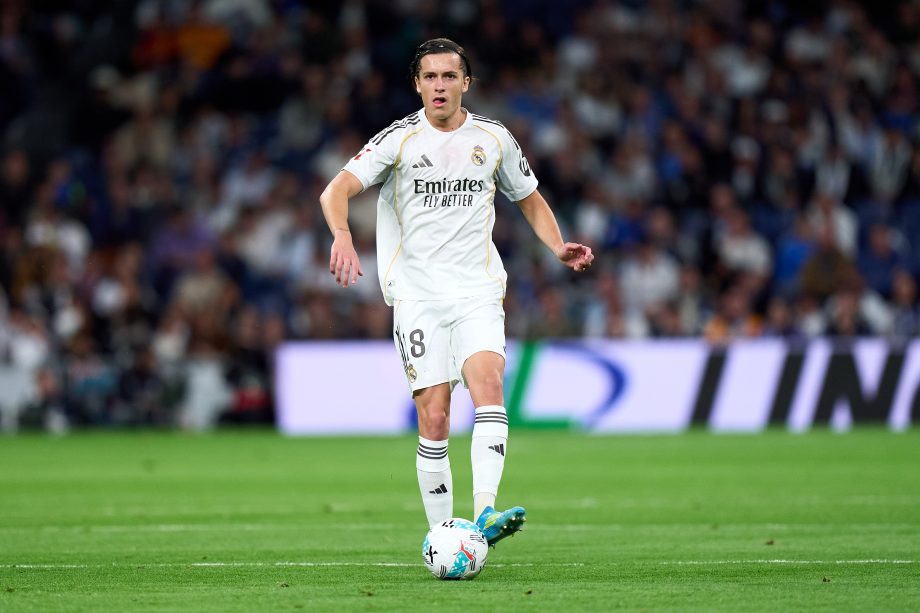 Alvaro Carreras playing for Real Madrid.