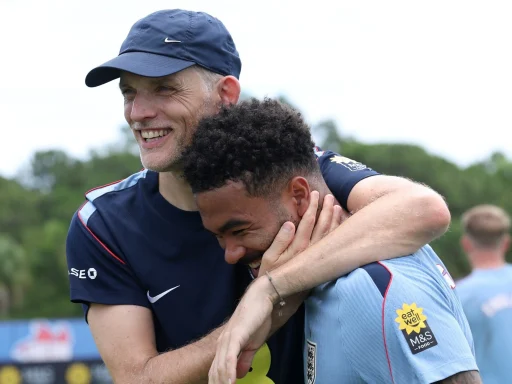 Reece James with Thomas Tuchel England