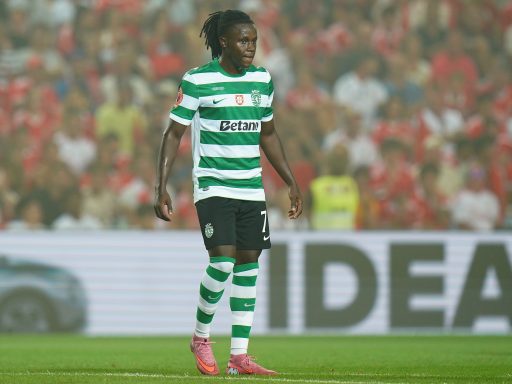 Geovany Quenda playing for Sporting.