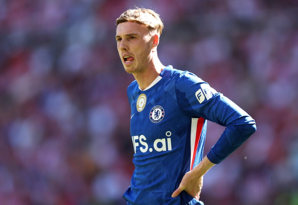 Cole Palmer of Chelsea looks on during the Premier League match