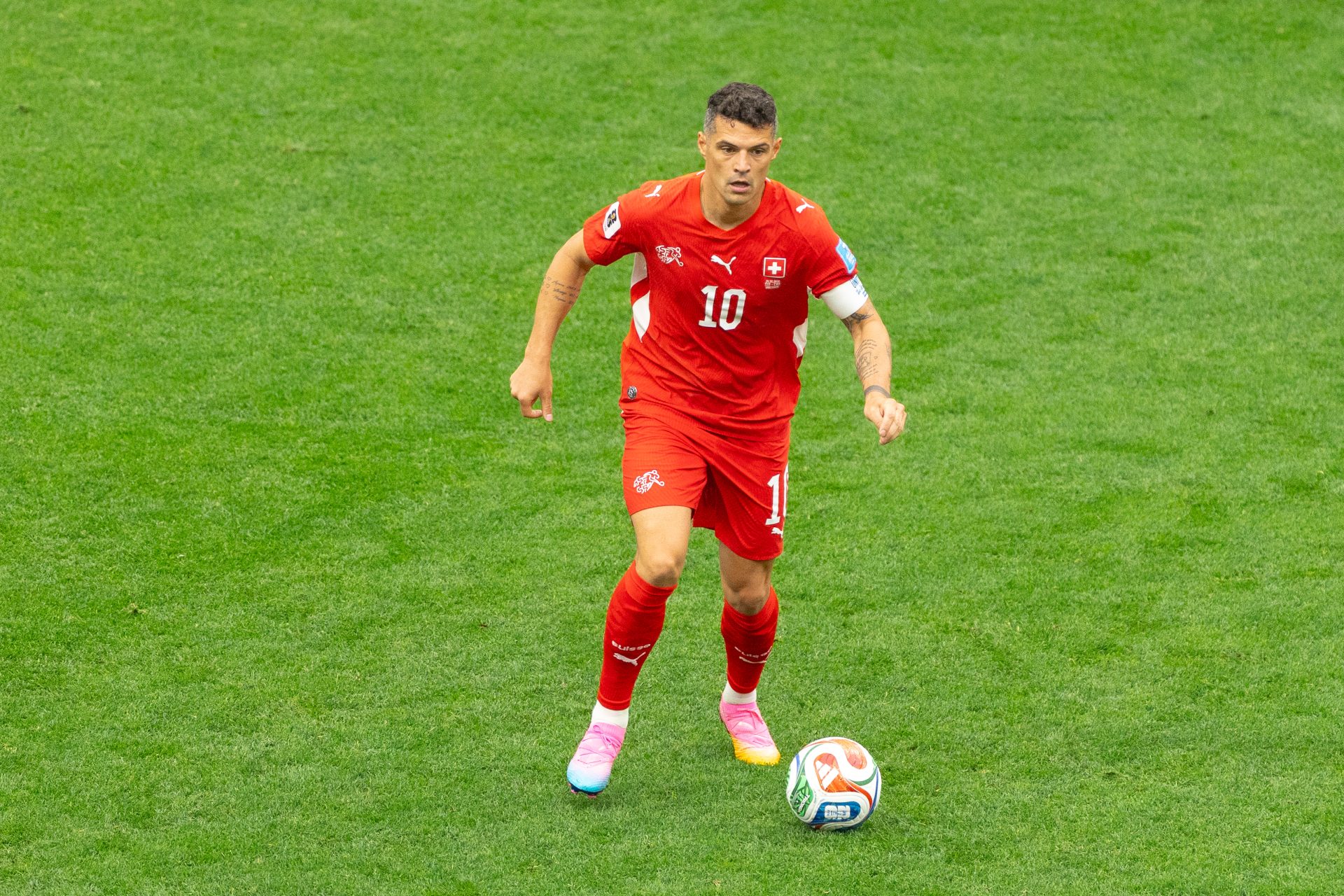 Granit Xhaka on the ball.