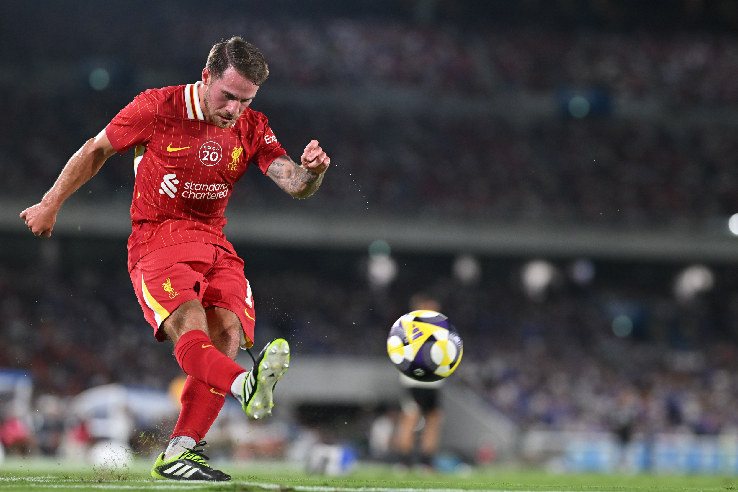 Alexis MacAllister playing for Liverpool. (Photo by Kenta Harada/Getty Images) Alexis MacAllister playing for Liverpool.
