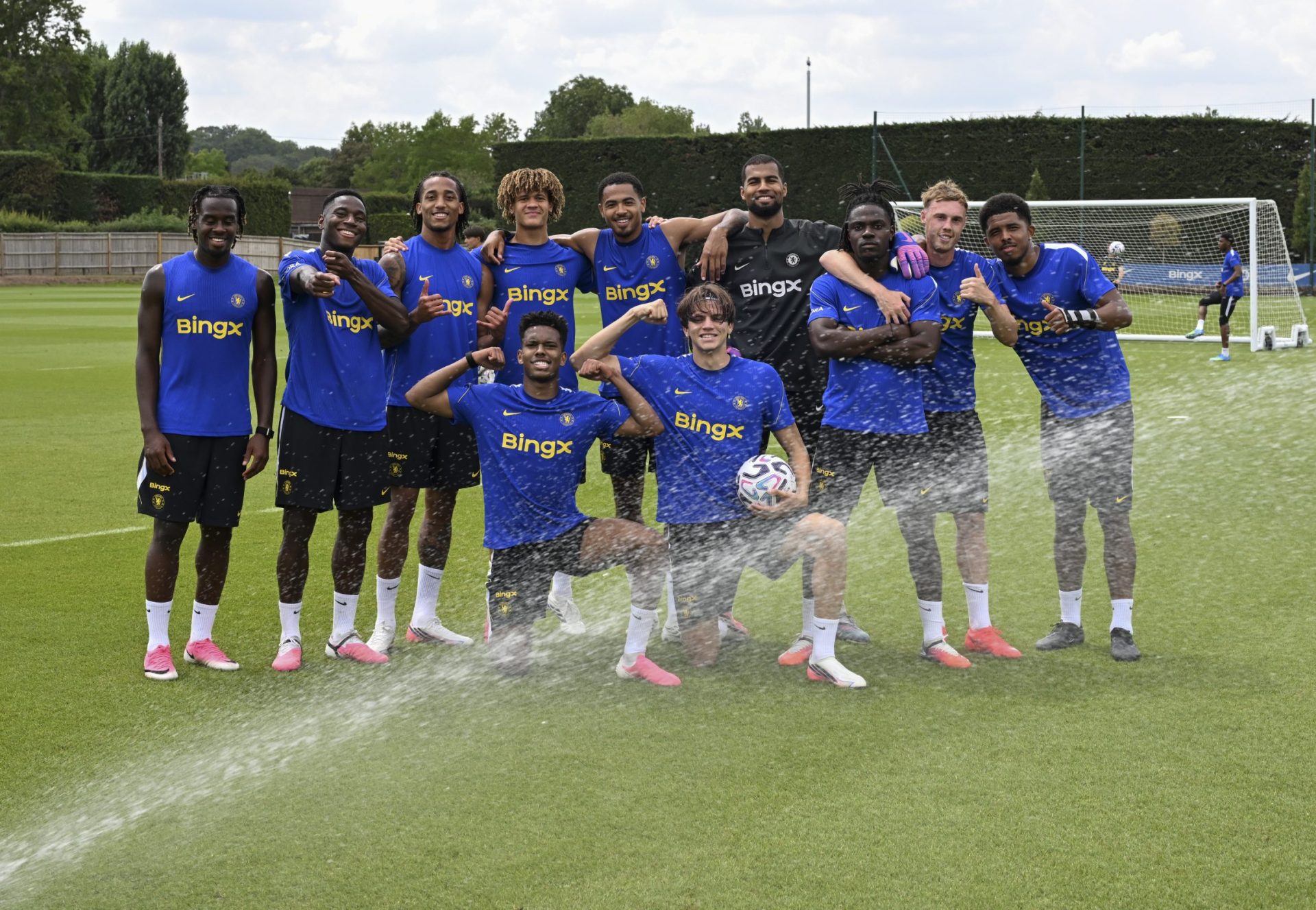 Chelsea team in pre-season training win