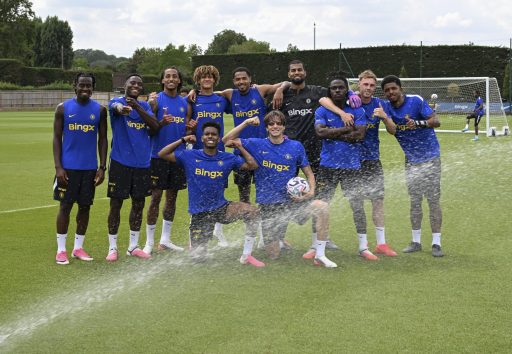 Chelsea team in pre-season training win