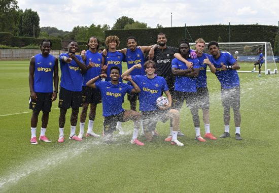 Chelsea team in pre-season training win